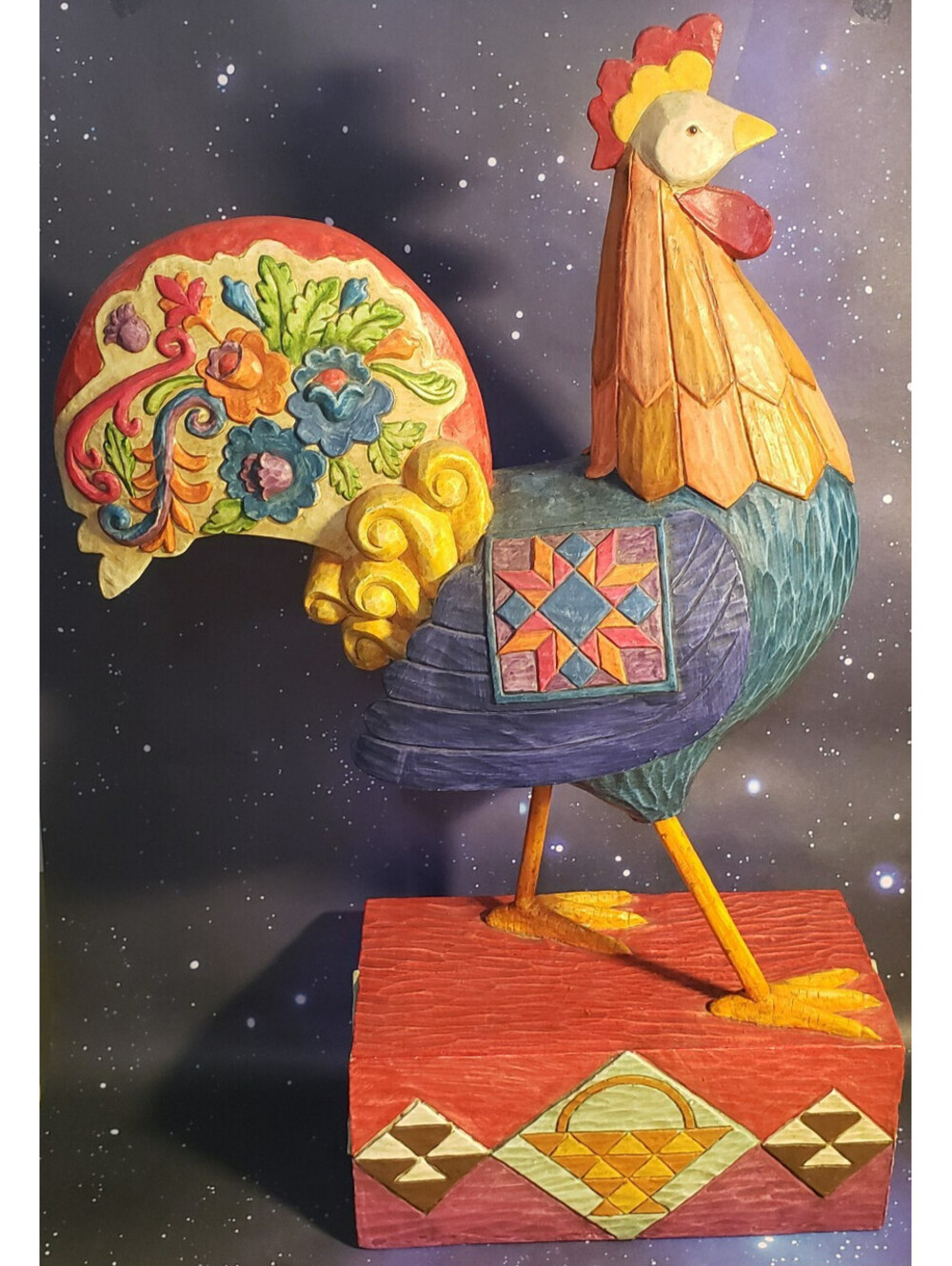 Jim Shore 2003 Heartwood Creek #117271 EX-Large Colorful Rooster 22" Chicken
